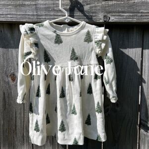 Kate Quinn Fir Tree Print Long Sleeve Dress